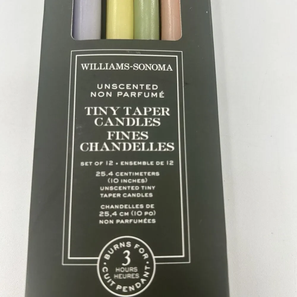 Williams Sonoma Unscented Tiny Taper Candles Fines Chandelles Long Stick Candles